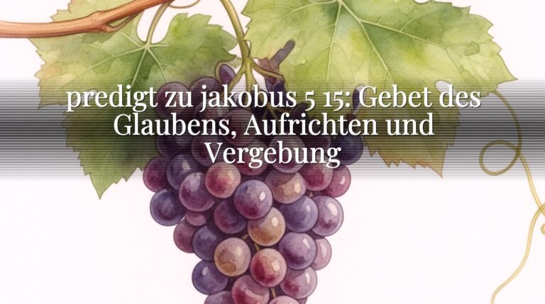 predigt zu jakobus 5 15: Gebet des Glaubens, Aufrichten und Vergebung