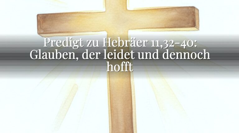 Predigt zu Hebräer 11,32-40: Glauben, der leidet und dennoch hofft