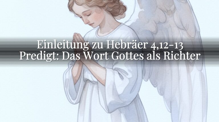Einleitung zu Hebräer 4,12-13 Predigt: Das Wort Gottes als Richter Einleitung zu Hebräer 4,12-13 Predigt: Das Wort Gottes als Richter