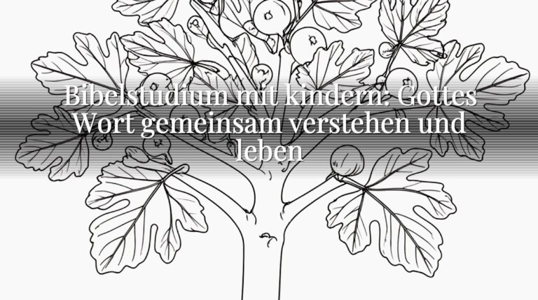 Bibelstudium mit kindern: Gottes Wort gemeinsam verstehen und leben