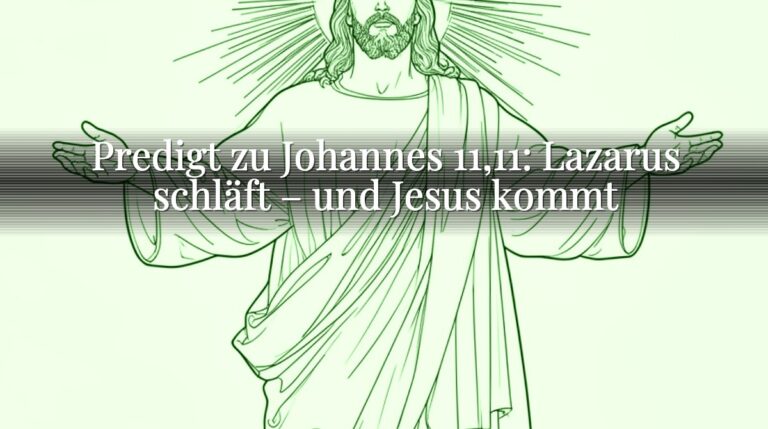 Predigt zu Johannes 11,11: Lazarus schläft – und Jesus kommt
