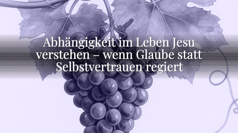 Abhängigkeit im Leben Jesu verstehen – wenn Glaube statt Selbstvertrauen regiert