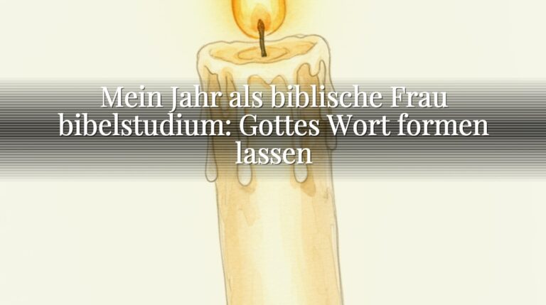 Mein Jahr als biblische Frau bibelstudium: Gottes Wort formen lassen