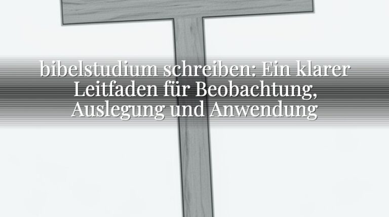 bibelstudium schreiben: Ein klarer Leitfaden für Beobachtung, Auslegung und Anwendung bibelstudium schreiben: Ein klarer Leitfaden für Beobachtung, Auslegung und Anwendung