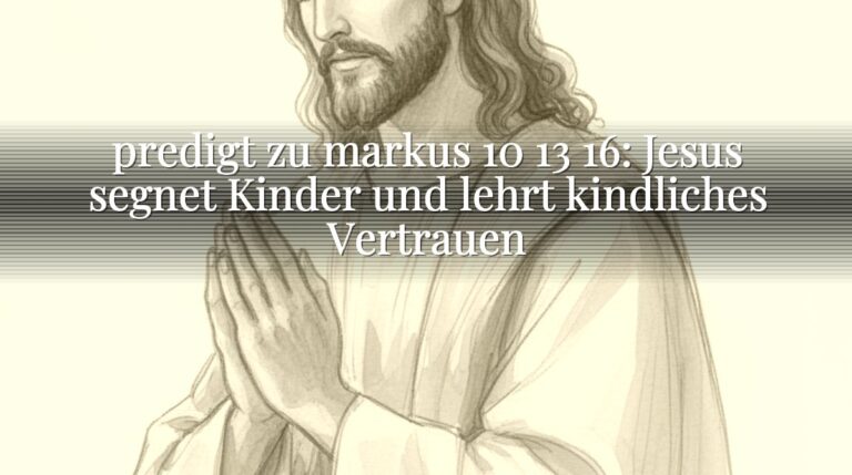 predigt zu markus 10 13 16: Jesus segnet Kinder und lehrt kindliches Vertrauen