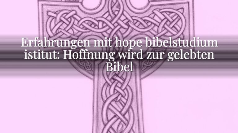 Erfahrungen mit hope bibelstudium istitut: Hoffnung wird zur gelebten Bibel
