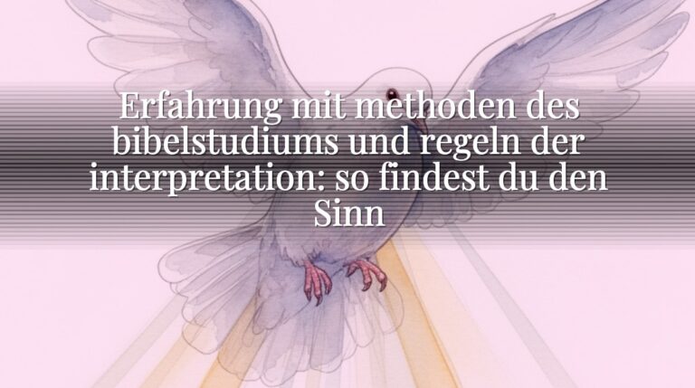 Erfahrung mit methoden des bibelstudiums und regeln der interpretation: so findest du den Sinn