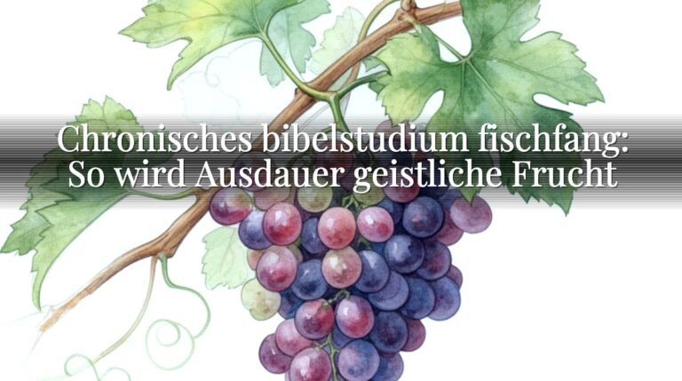 Chronisches bibelstudium fischfang: So wird Ausdauer geistliche Frucht