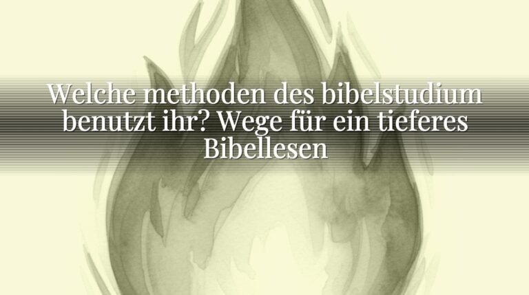 Welche methoden des bibelstudium benutzt ihr? Wege für ein tieferes Bibellesen Welche methoden des bibelstudium benutzt ihr? Wege für ein tieferes Bibellesen