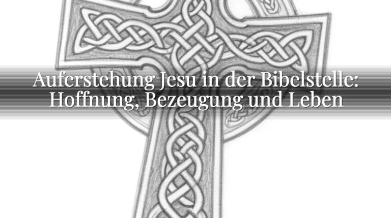 Auferstehung Jesu in der Bibelstelle: Hoffnung, Bezeugung und Leben