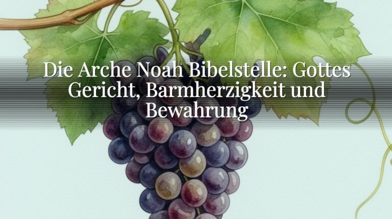 Die Arche Noah Bibelstelle: Gottes Gericht, Barmherzigkeit und Bewahrung
