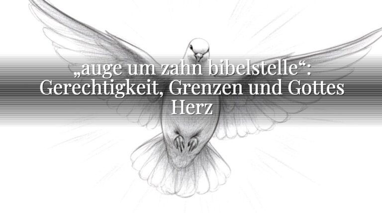 „auge um zahn bibelstelle“: Gerechtigkeit, Grenzen und Gottes Herz
