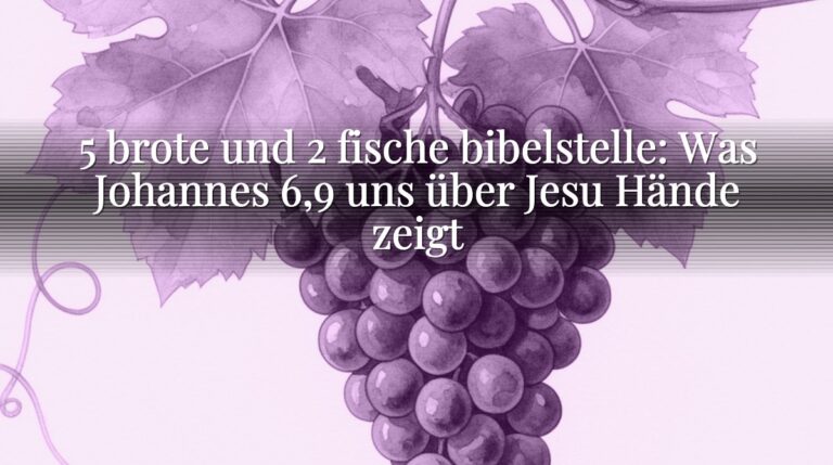 5 brote und 2 fische bibelstelle: Was Johannes 6,9 uns über Jesu Hände zeigt