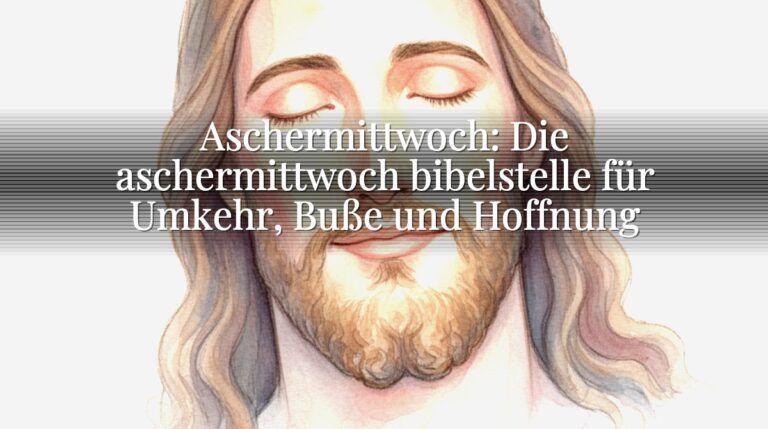 Aschermittwoch: Die aschermittwoch bibelstelle für Umkehr, Buße und Hoffnung