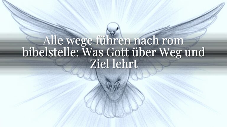 Alle wege führen nach rom bibelstelle: Was Gott über Weg und Ziel lehrt