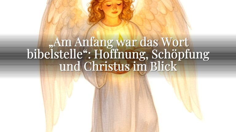 „Am Anfang war das Wort bibelstelle“: Hoffnung, Schöpfung und Christus im Blick