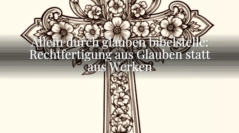 Allein durch glauben bibelstelle: Rechtfertigung aus Glauben statt aus Werken