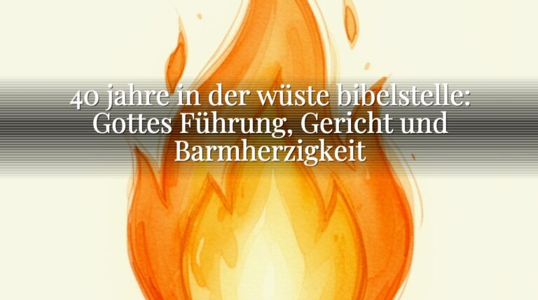 40 jahre in der wüste bibelstelle: Gottes Führung, Gericht und Barmherzigkeit