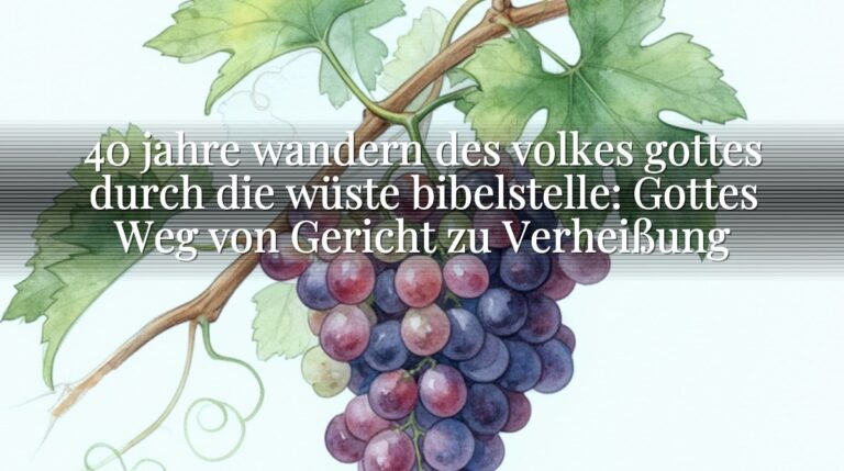40 jahre wandern des volkes gottes durch die wüste bibelstelle: Gottes Weg von Gericht zu Verheißung