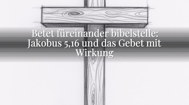 Betet füreinander bibelstelle: Jakobus 5,16 und das Gebet mit Wirkung