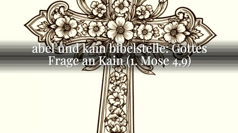 abel und kain bibelstelle: Gottes Frage an Kain (1. Mose 4,9)