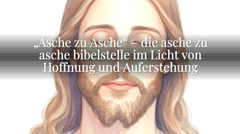 „Asche zu Asche“ – die asche zu asche bibelstelle im Licht von Hoffnung und Auferstehung