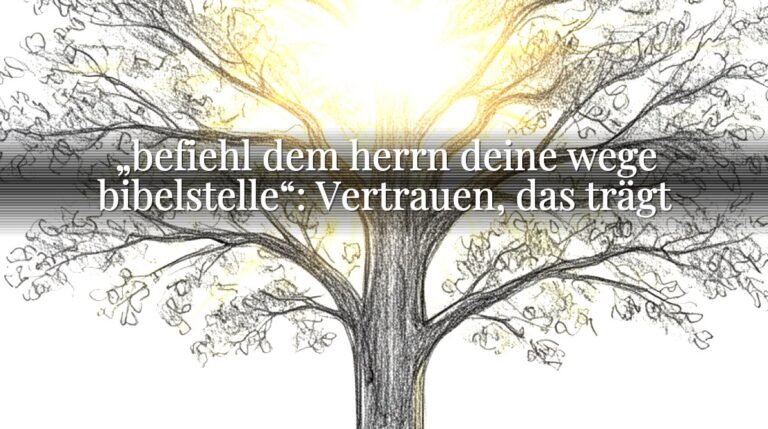 „befiehl dem herrn deine wege bibelstelle“: Vertrauen, das trägt