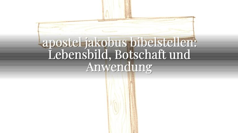 apostel jakobus bibelstellen: Lebensbild, Botschaft und Anwendung