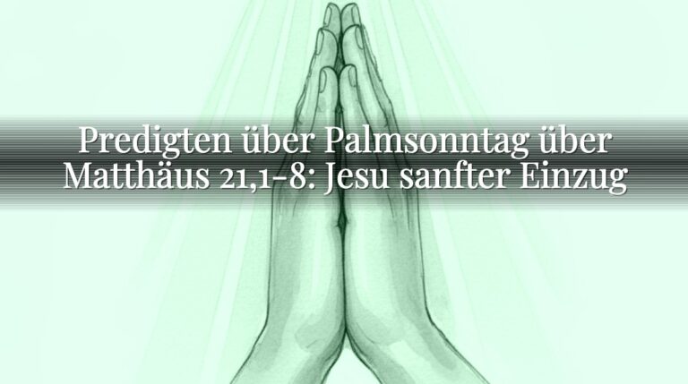 Predigten über Palmsonntag über Matthäus 21,1-8: Jesu sanfter Einzug