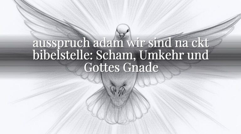 ausspruch adam wir sind na ckt bibelstelle: Scham, Umkehr und Gottes Gnade