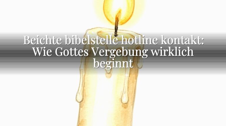Beichte bibelstelle hotline kontakt: Wie Gottes Vergebung wirklich beginnt