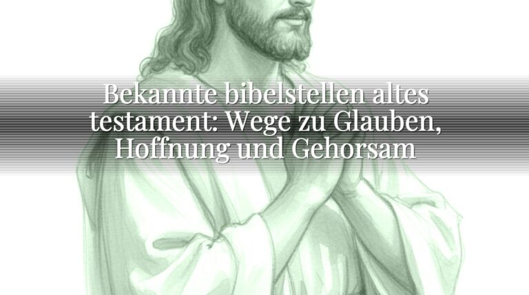 Bekannte bibelstellen altes testament: Wege zu Glauben, Hoffnung und Gehorsam
