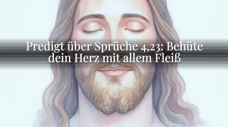 Predigt über Sprüche 4,23: Behüte dein Herz mit allem Fleiß