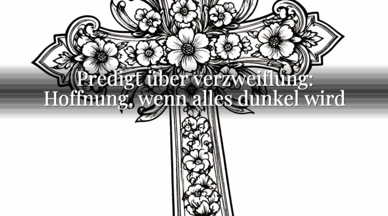 Predigt über verzweiflung: Hoffnung, wenn alles dunkel wird