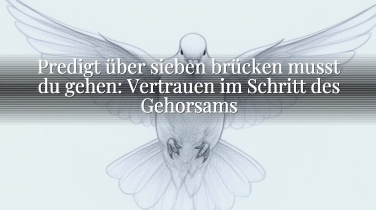 Predigt über sieben brücken musst du gehen: Vertrauen im Schritt des Gehorsams Predigt über sieben brücken musst du gehen: Vertrauen im Schritt des Gehorsams