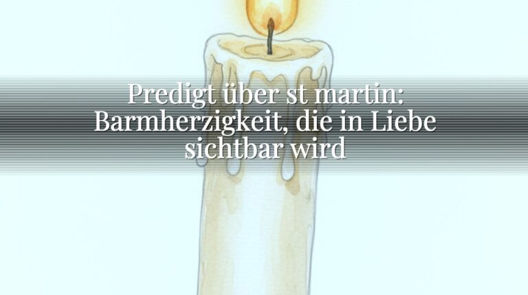 Predigt über st martin: Barmherzigkeit, die in Liebe sichtbar wird