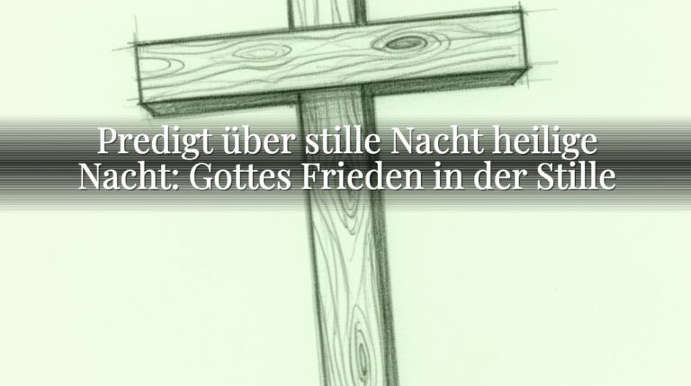 Predigt über stille Nacht heilige Nacht: Gottes Frieden in der Stille