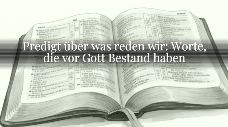 Predigt über was reden wir: Worte, die vor Gott Bestand haben Predigt über was reden wir: Worte, die vor Gott Bestand haben