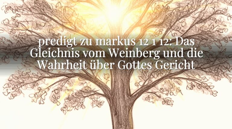 predigt zu markus 12 1 12: Das Gleichnis vom Weinberg und die Wahrheit über Gottes Gericht