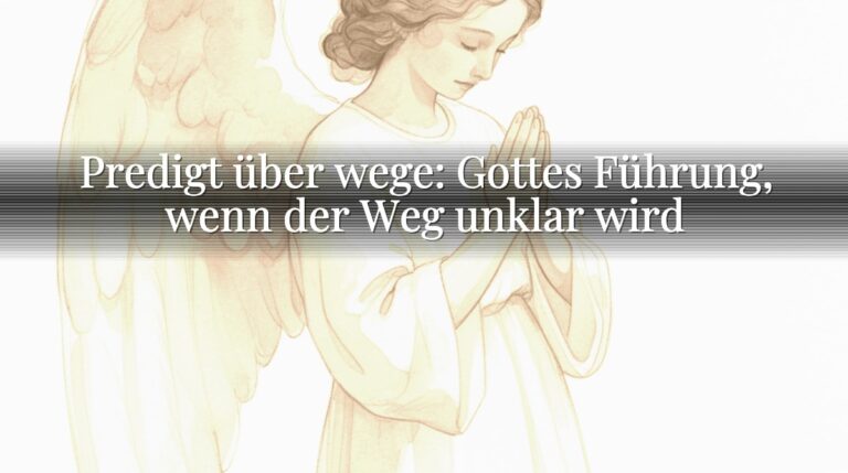 Predigt über wege: Gottes Führung, wenn der Weg unklar wird Predigt über wege: Gottes Führung, wenn der Weg unklar wird