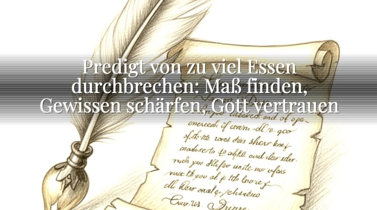 Predigt von zu viel Essen durchbrechen: Maß finden, Gewissen schärfen, Gott vertrauen Predigt von zu viel Essen durchbrechen: Maß finden, Gewissen schärfen, Gott vertrauen