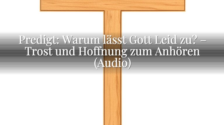 Predigt: Warum lässt Gott Leid zu? – Trost und Hoffnung zum Anhören (Audio) Predigt: Warum lässt Gott Leid zu? – Trost und Hoffnung zum Anhören (Audio)