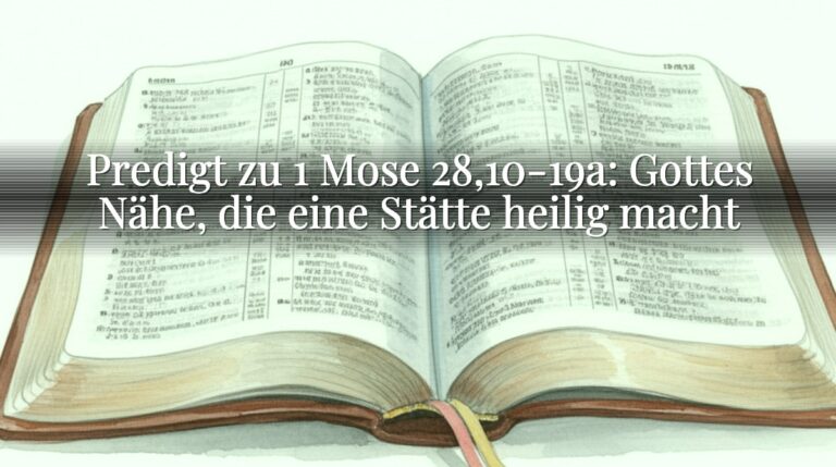 Predigt zu 1 Mose 28,10-19a: Gottes Nähe, die eine Stätte heilig macht Predigt zu 1 Mose 28,10-19a: Gottes Nähe, die eine Stätte heilig macht