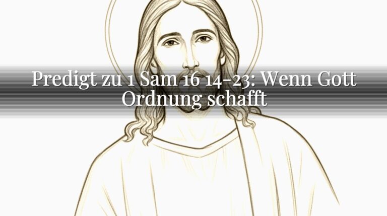 Predigt zu 1 Sam 16 14-23: Wenn Gott Ordnung schafft Predigt zu 1 Sam 16 14-23: Wenn Gott Ordnung schafft
