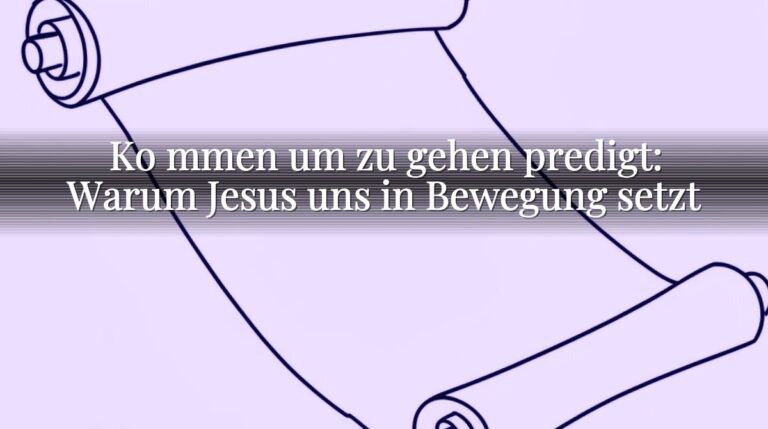 Ko mmen um zu gehen predigt: Warum Jesus uns in Bewegung setzt Ko mmen um zu gehen predigt: Warum Jesus uns in Bewegung setzt