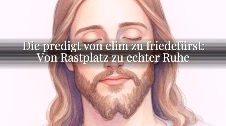 Die predigt von elim zu friedefürst: Von Rastplatz zu echter Ruhe Die predigt von elim zu friedefürst: Von Rastplatz zu echter Ruhe