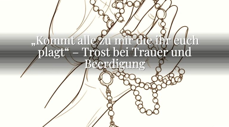 „Kommt alle zu mir die ihr euch plagt“ – Trost bei Trauer und Beerdigung „Kommt alle zu mir die ihr euch plagt“ – Trost bei Trauer und Beerdigung
