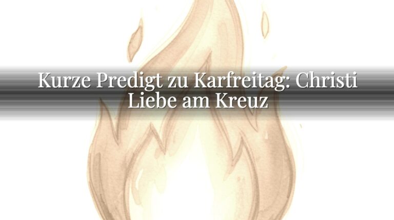 Kurze Predigt zu Karfreitag: Christi Liebe am Kreuz