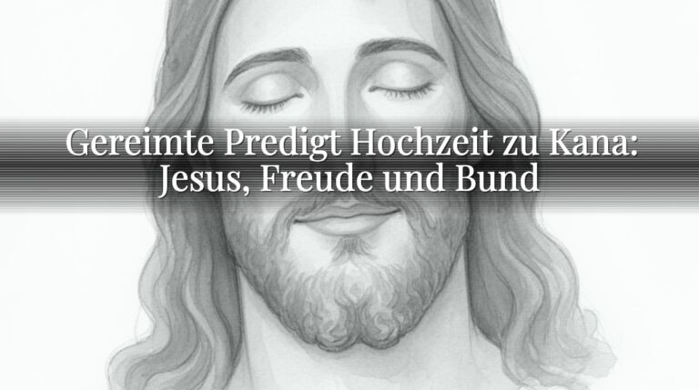 Gereimte Predigt Hochzeit zu Kana: Jesus, Freude und Bund