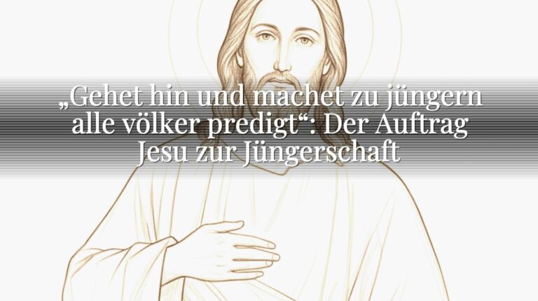 „Gehet hin und machet zu jüngern alle völker predigt“: Der Auftrag Jesu zur Jüngerschaft